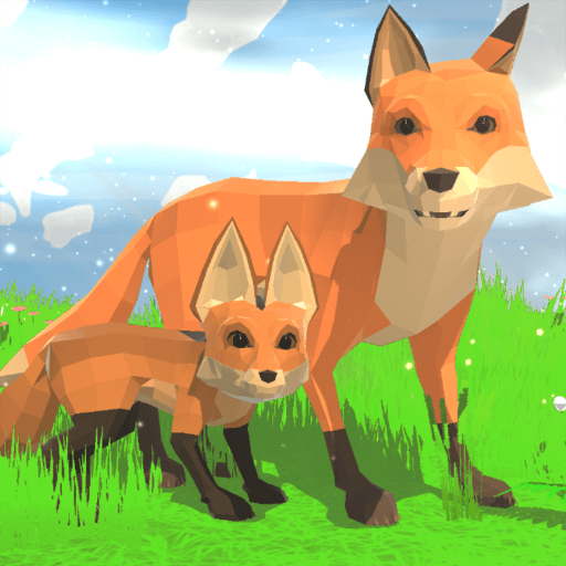 mother fox and baby fox in Fox Simulator 3D